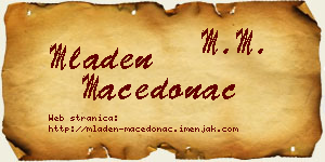 Mladen Macedonac vizit kartica